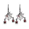 Punk Spider Web Earrings Zinc Zinc Alloy Spider Pendant Earrings Aesthetic Halloween Earrings  Party