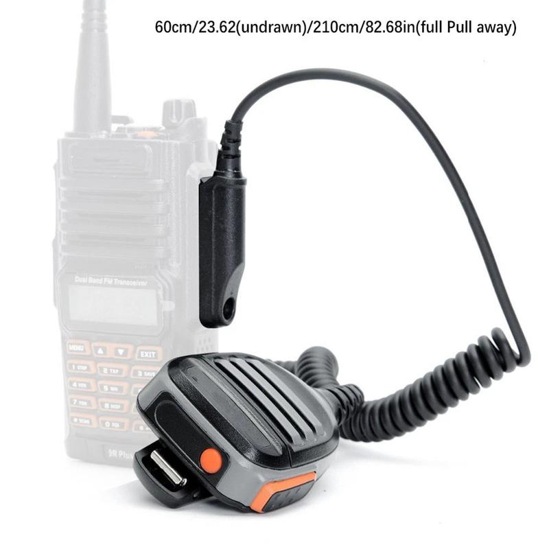 For Walkie Talkie Speaker Microphone for Baofeng UV XR UV9R Pro UV9RERA Radios with Reinforced Cable and Rotating Clip