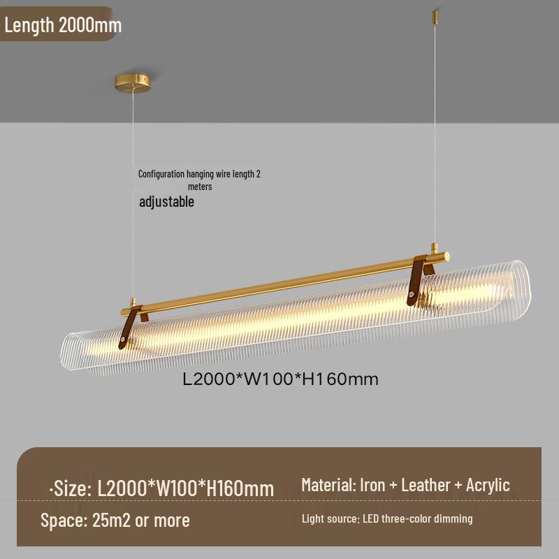 Sleek One-Character Pendant Light: Modern, Simple Strip Design for Restaurants and Bars.