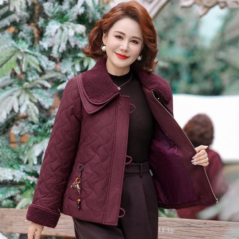 Lapel cotton-padded jacket short autumn and winter jacket new loose fragrant cotton-padded jacket