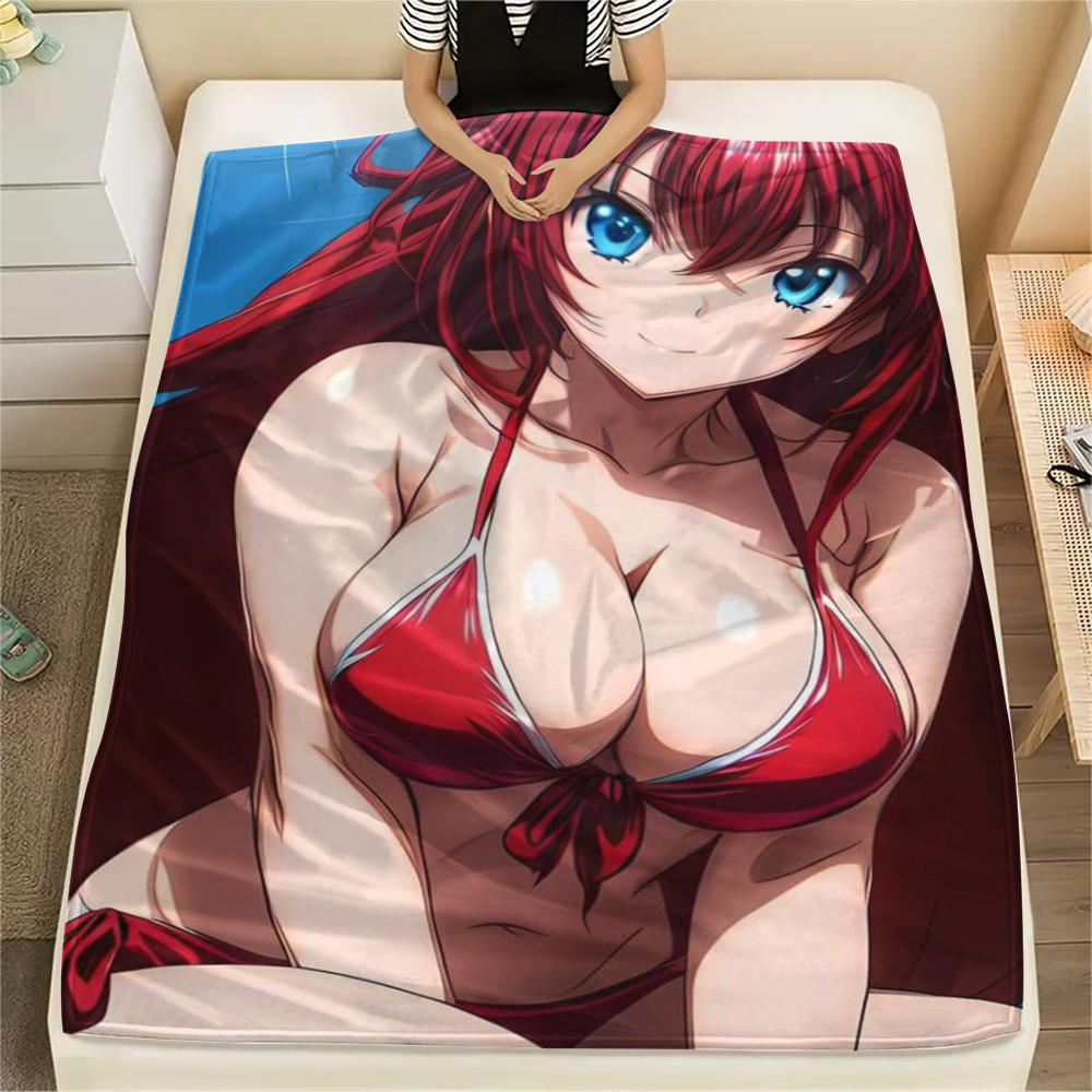 1PC Highschool Dxd Print Flannel Blanket, High Quality Comfortable for All Seasons, Home Decor, Warmth and Comfort, Perfect for Christmas Gifts