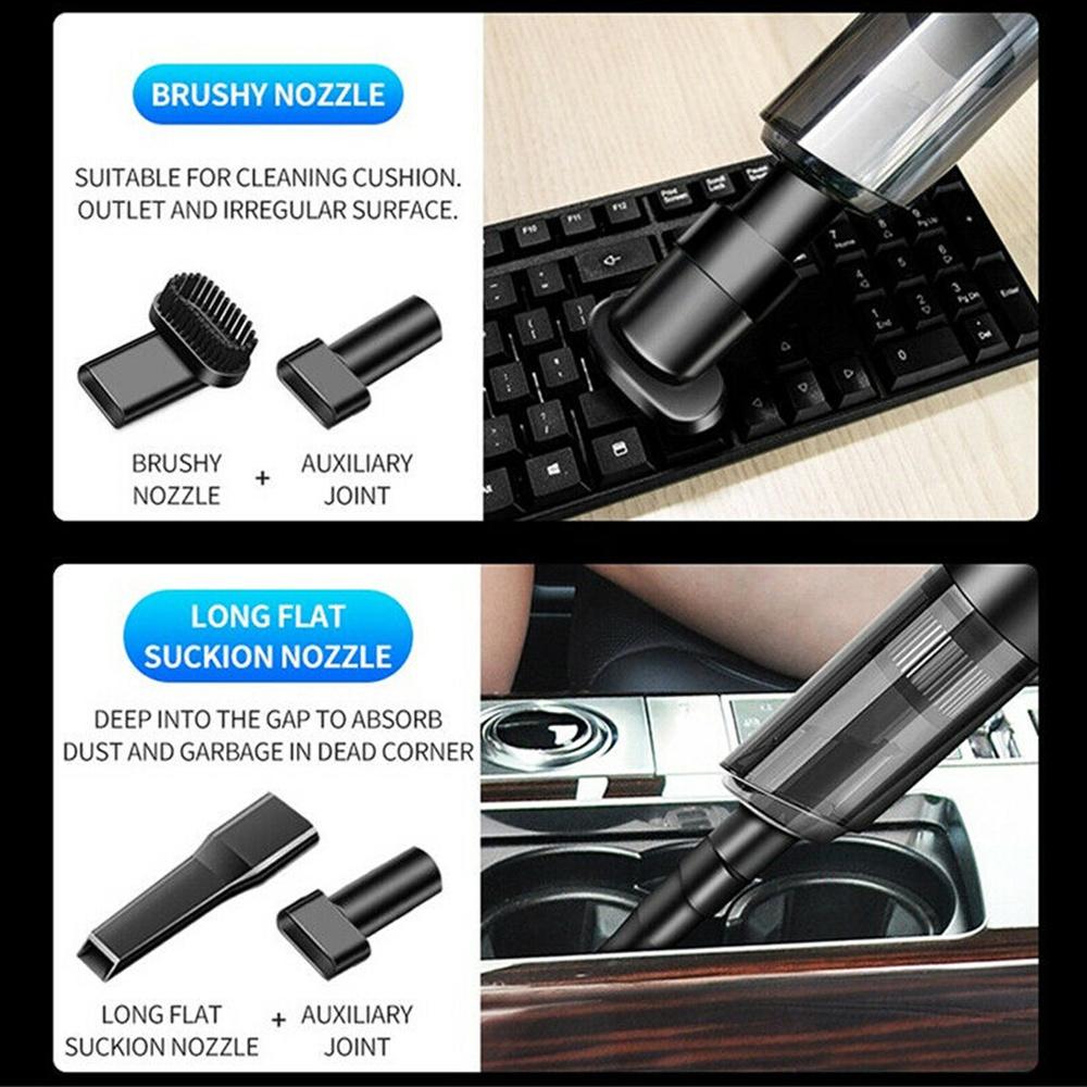 Aspirator auto portabil mini, upgrade, de mână, cu utilizare dublă umedă și uscată, aspirator de uz casnic/auto 20000PA 300W