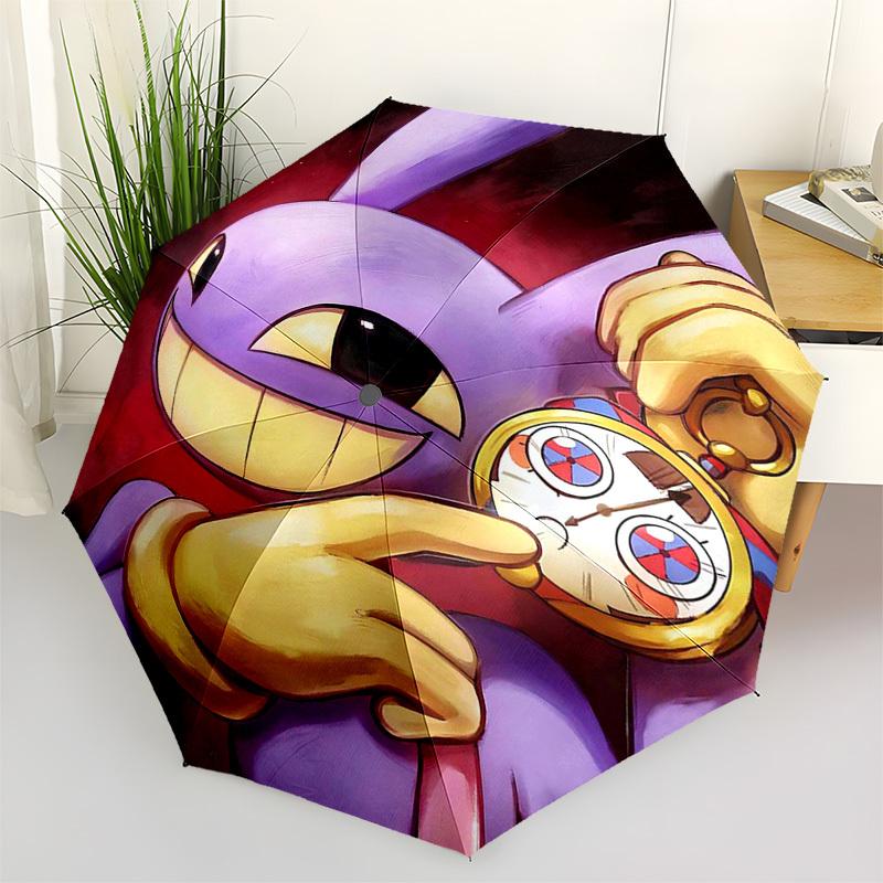 

1pc Deltarune Chara Outdoor Umbrella - Automatic Opening/Closing, Portable 3-Fold Design, 8-Bone Iron Frame, Perfect Gift for Fans, Travelers, Daily U