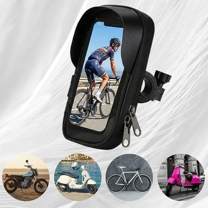 Support Téléphone Universel pour Vélo, Rotation 360° Ajustable Ecran Tactile TPU - Noir