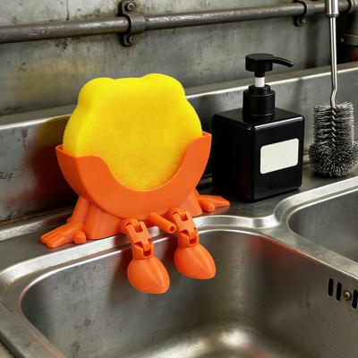 Suporte de Esponja Impresso em 3D com Pernas de Drenagem Banheiro Cozinha Pia Bancada Suporte de Esponja Organizador de Esponja Multifuncional Prateleira de Armazenamento