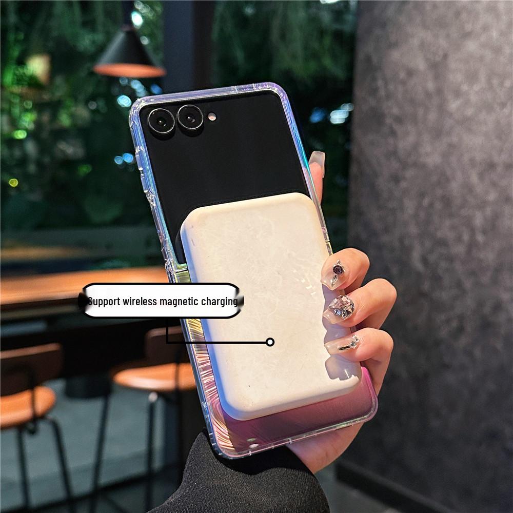 Samsung Galaxy Z Flip7 Gradient Case, Feather Color-Plated, 5th Gen Magnetic Folding Cover