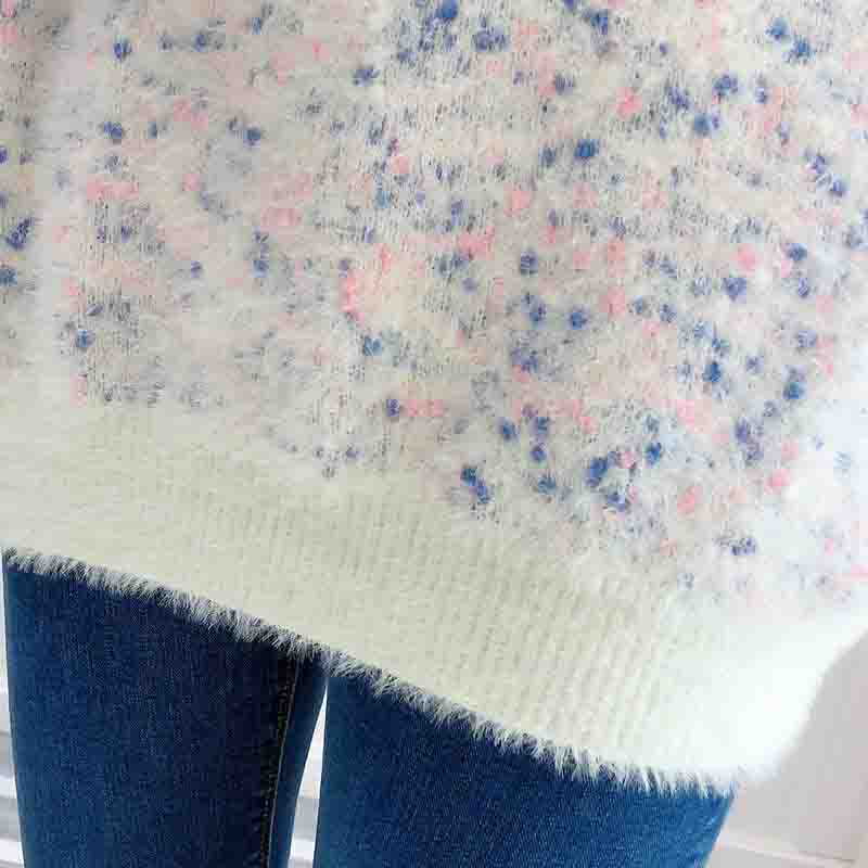 Mink Fleece Sweater Women's Autumn and Spring Loose Lazy Style Sweater Bottoming Shirt