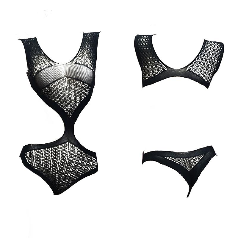 Bodysuits Female Sexy Mesh Fishnet Women Lingerie Sexy Open Bra Crotchless Sexy Underwear