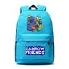 Rainbow Friends Cartoon School Backpack Kids Boys Girls Lightweight Oxford Fabric Bookbag With Ergonomic Shoulder Straps