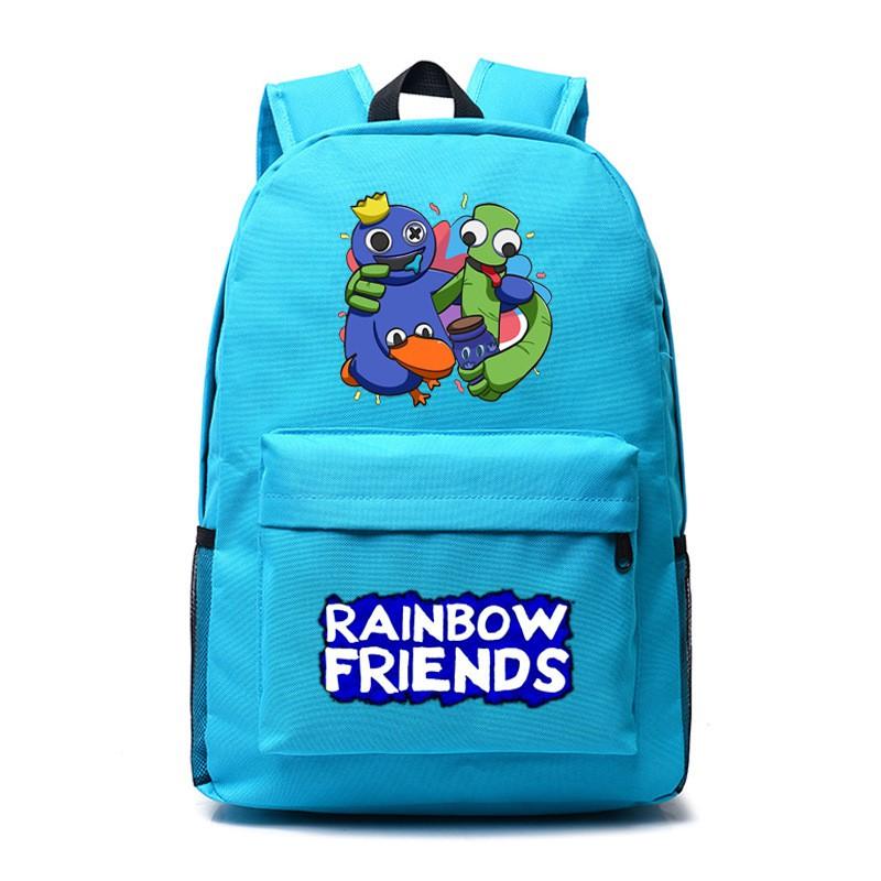 Rainbow Friends Cartoon School Backpack Kids Boys Girls Lightweight Oxford Fabric Bookbag With Ergonomic Shoulder Straps