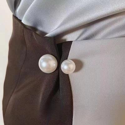 Fixed Clothes Brooch Pin Simulation Pearl Scarf Shawl Clip Buckle Sweater Cufflink Brooch Ladies Jewelry