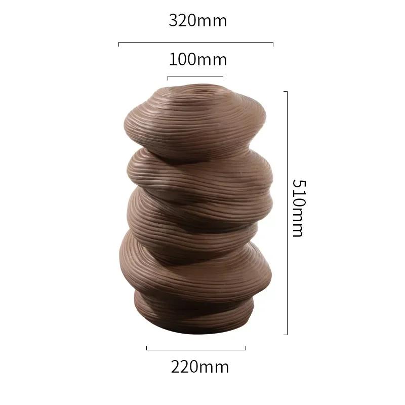 Ceramic Vase Stripe Winding Pattern Flower Vase Porcelain Crafts Flower Arrangement Accessories Home Furnishing Decoration