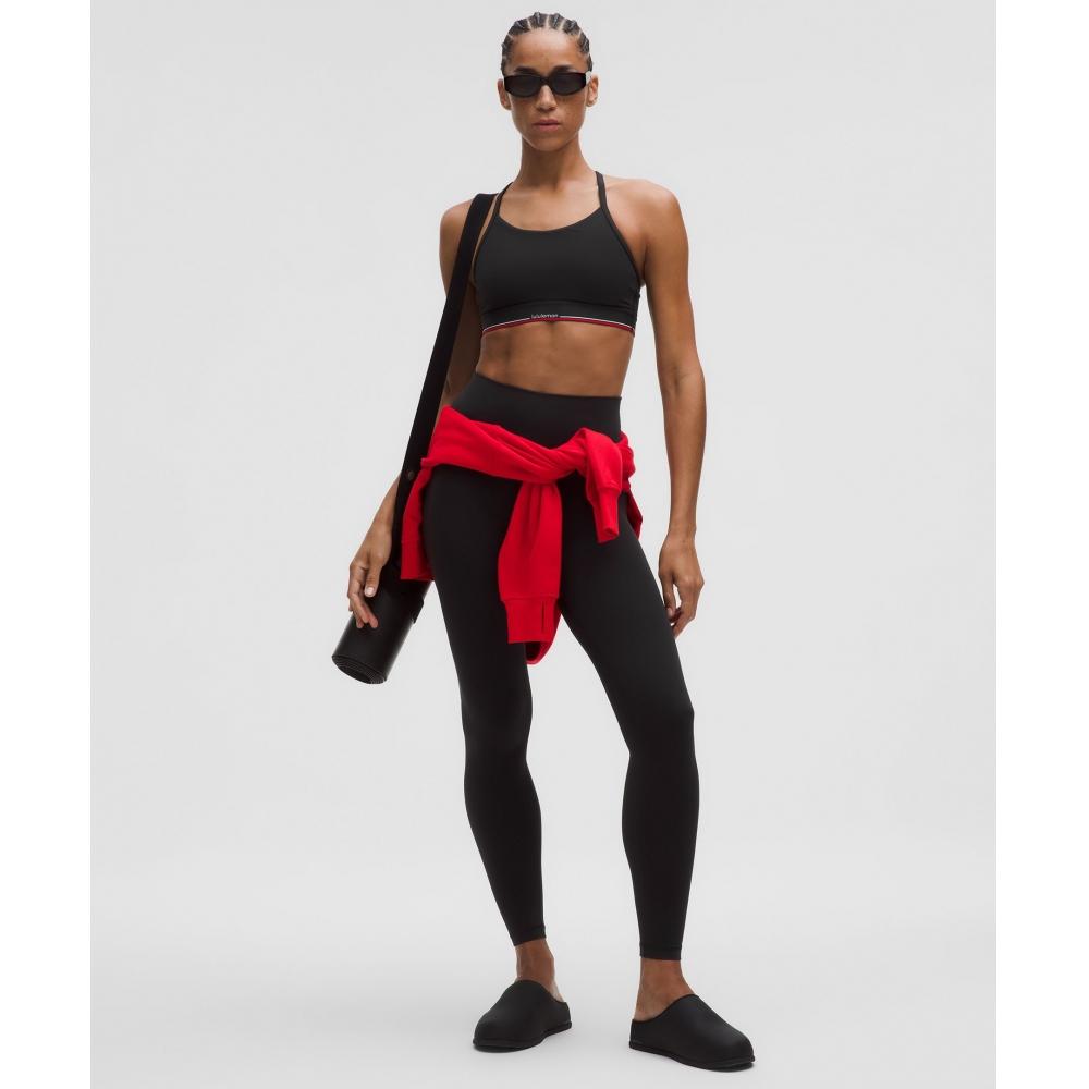 Lululemon Flow Y Mid Support Bra Logo  B C Cup BlaCk