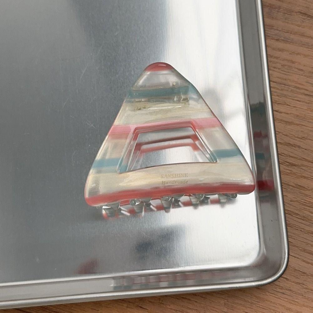 Hollow Triangle Claw Clip Acetic Acid Acetate Hair Claw Simple Middle Shark Clip  Daily