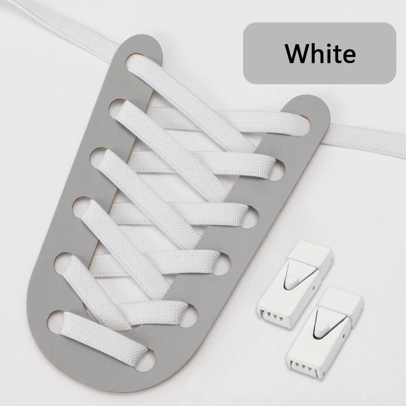 Colorful Lock Elastic Laces Sneakers Shoelaces Without Ties Tennis No Tie Shoe Laces Kids Adult Wide Shoelace Shoe Accessories