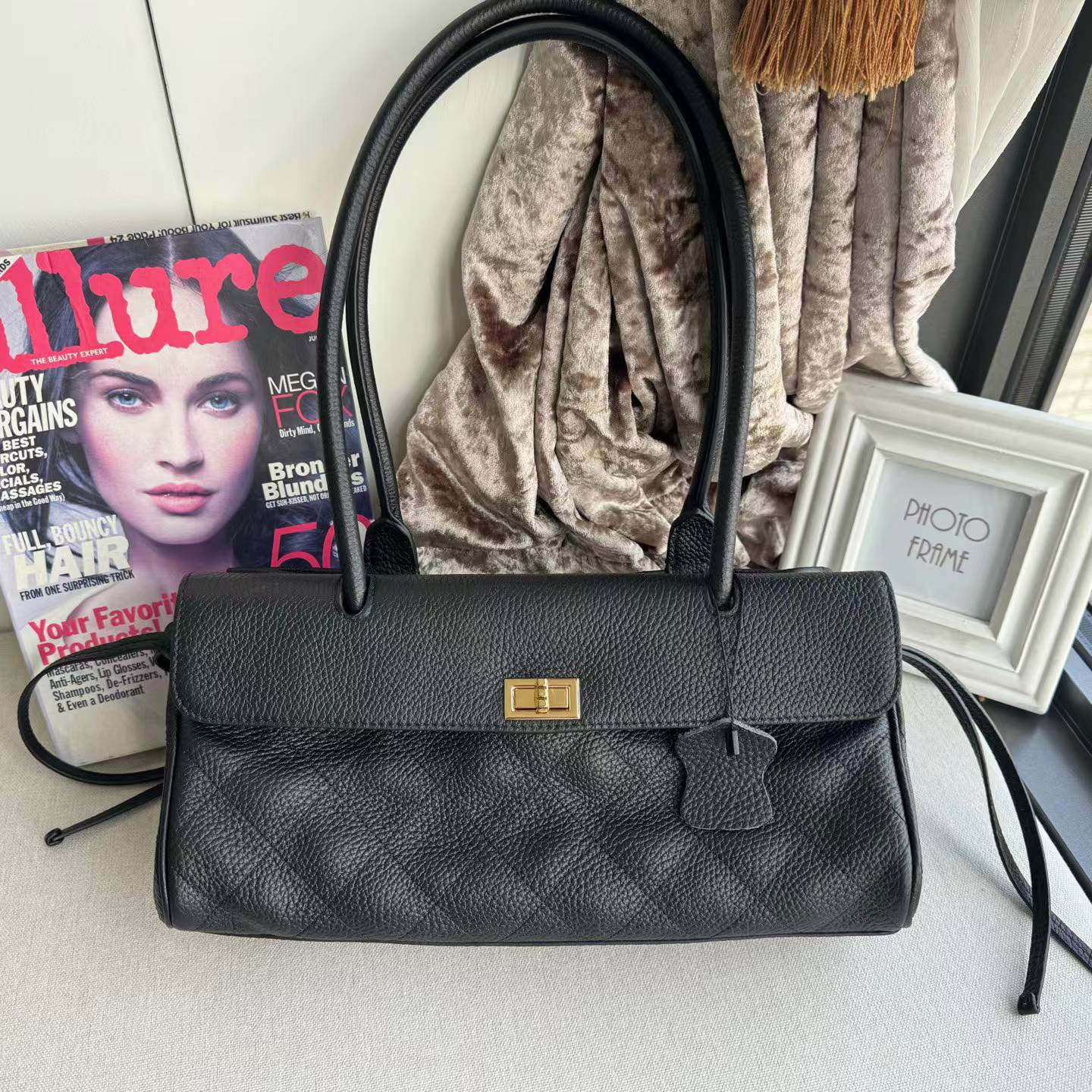 26S baguette bag women s leather long-handled underarm bag premium texture versatile diamond bag shoulder bag bottom length 30cm