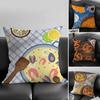 Food Paella Pizza Wall Art Pillow Case Sofa Decorative Home Double-sided Printing Short Plush Cushion Pillow Cover Holiday Gift