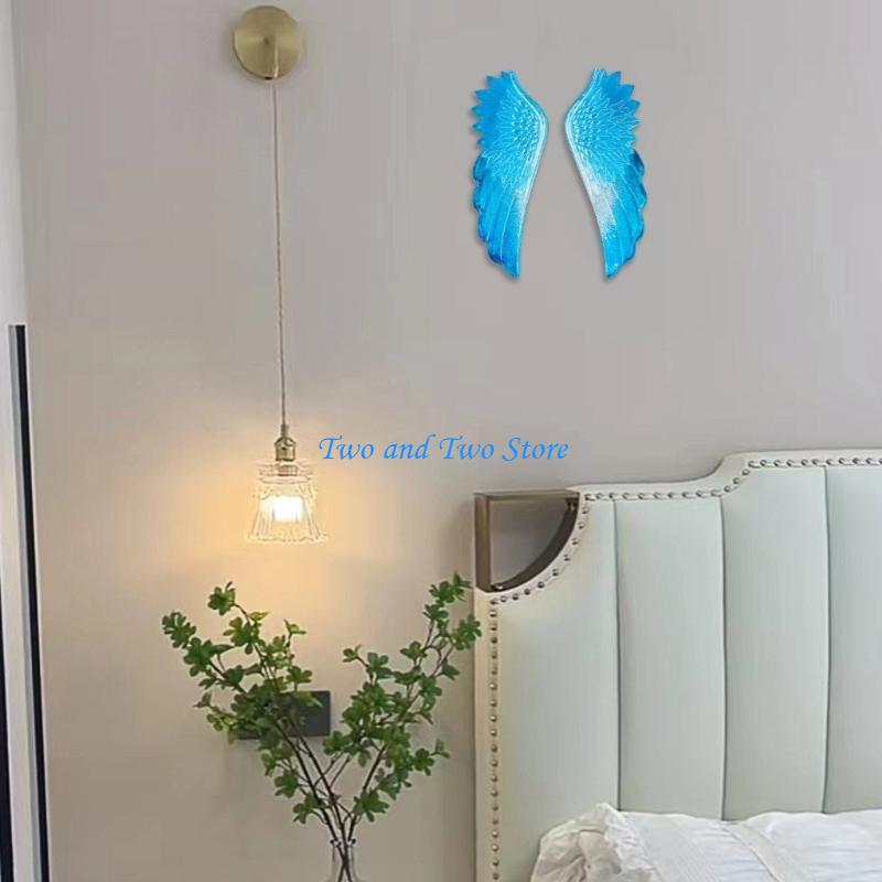 HX6F Silicone Wall Accessories Mold Angel Wing Shaped Decorations Mould Flexible Epoxy Mould Jewelry Supplies CN