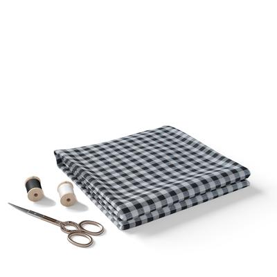White Black Gingham Checkered 100% Cotton Fabric – Lightweight, Breathable, and Fade-Free (180g, 145cm)