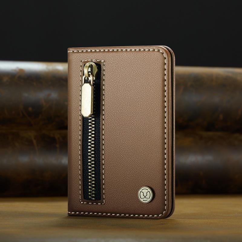 

MagSafe Magnetic Leather Zipper Wallet Card Phone Case For iPhone 17 Pro Max AIR 16 15 14 13 12 Flip Holder Bag Cover