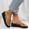 Fashion Women Summer New Fashion Bohemian Slippers Flip Flop Platform Wedge Sandals Beach Simple Leisure Women Shoes Home Slides Women