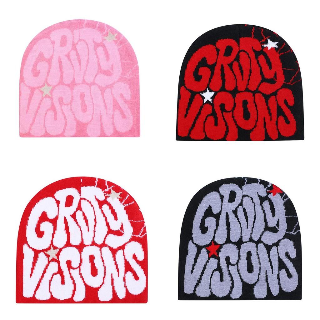 Gestrickte Beanie-Mütze mit doppelseitigem Muster für winterliche Wärme und Hiphop-Stil