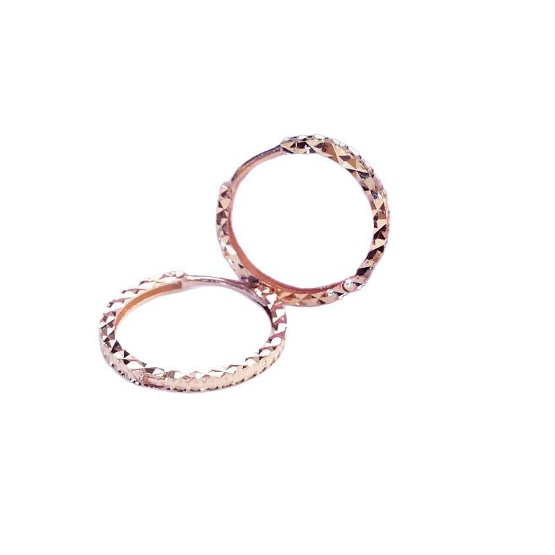 Exquisite Russian 585 Purple Gold Fashion Gypsy Ear Buckle Fashion Rose Gold Pattern Plain Gold Earrings