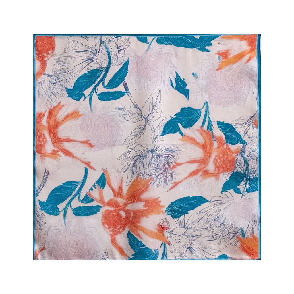 French Cashew Flower 53 Mulberry Silk Small Square Scarf Women's Spring Summer Decoration High-end Neck Tie
