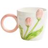 Ins High Value Tulip Mug Niche Design Sense Ceramic Cup for Girls Drinking Water Cup Coffee Cup for Home Use