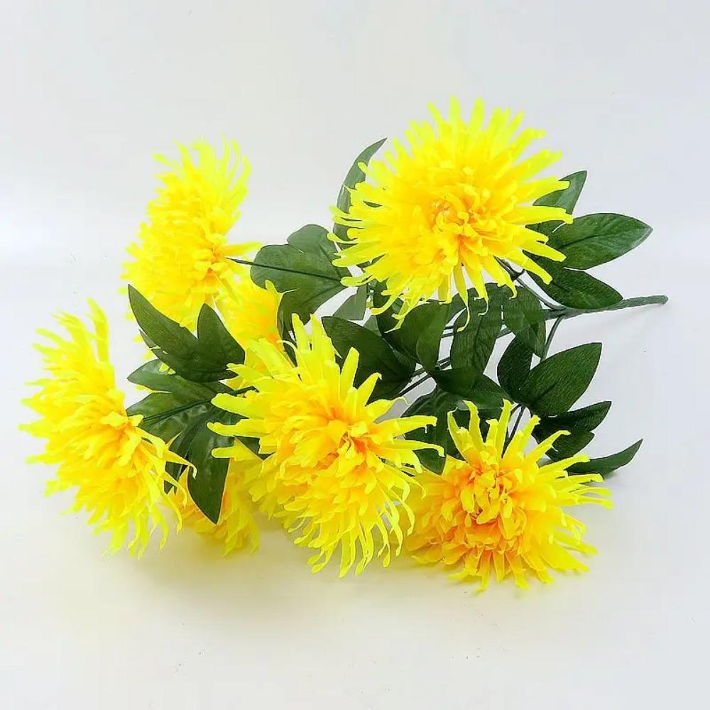 7 Heads /1pcs 55cm golden chrysanthemum branch plastic Artificial flowers flores DIY wedding home decoration plant