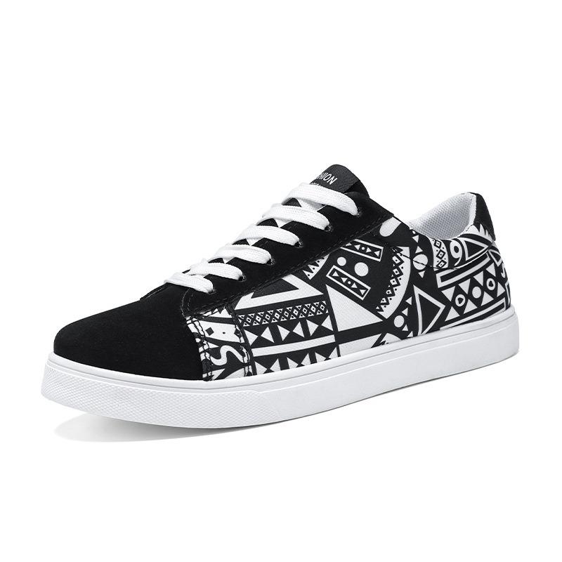 Heren Sportschoenen Hardloopschoenen Canvas Geometrische Stijl Veterschoenen Mode Sneakers Koppel Mode Graffiti Print Skate Schoenen Heren