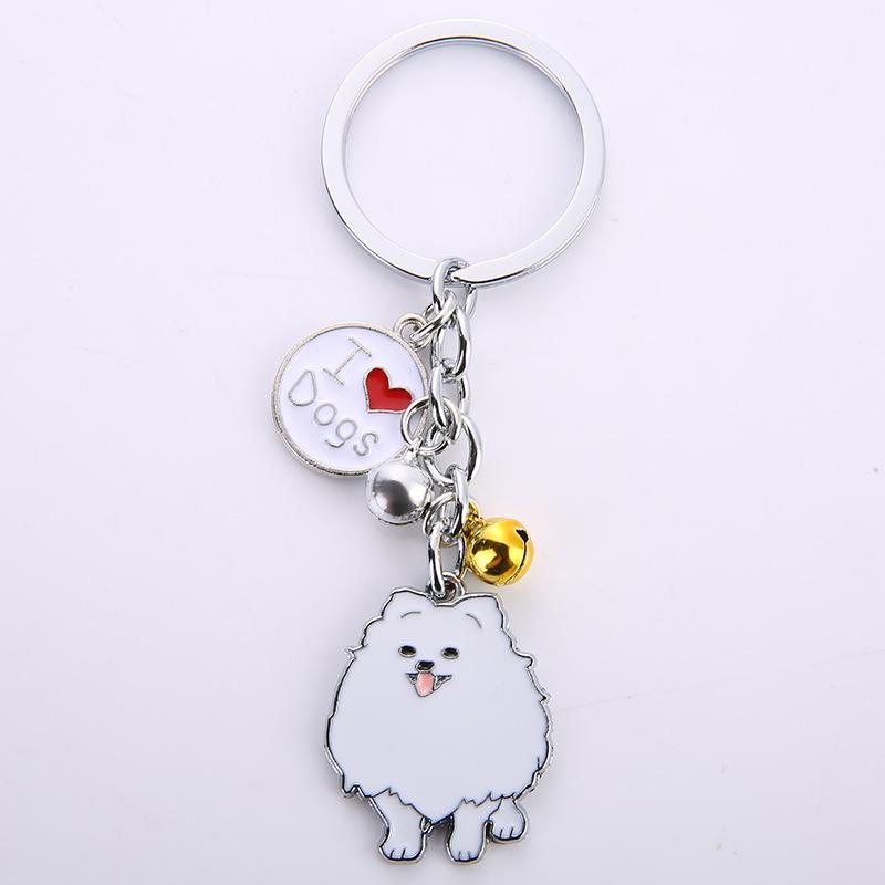 Cute Dog Keyring Gifts Fashionable Animal Charms Small Accessories Car Keyrings and Bag Charms