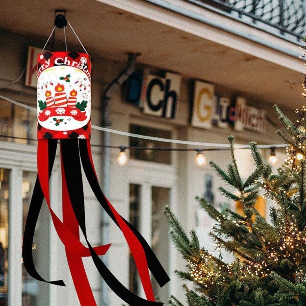 

Delicate Christmas Theme Windsock Flag Scratch-proof Print Windsock Flag Xmas