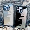 Coque de téléphone Mignonne Dessin Animé Chat Noir Pour iPhone 16 15 Pro Max Plus 14 13 12 11 Pro Max 13 Mini Anti-Choc Couverture Arrière Laser Funda