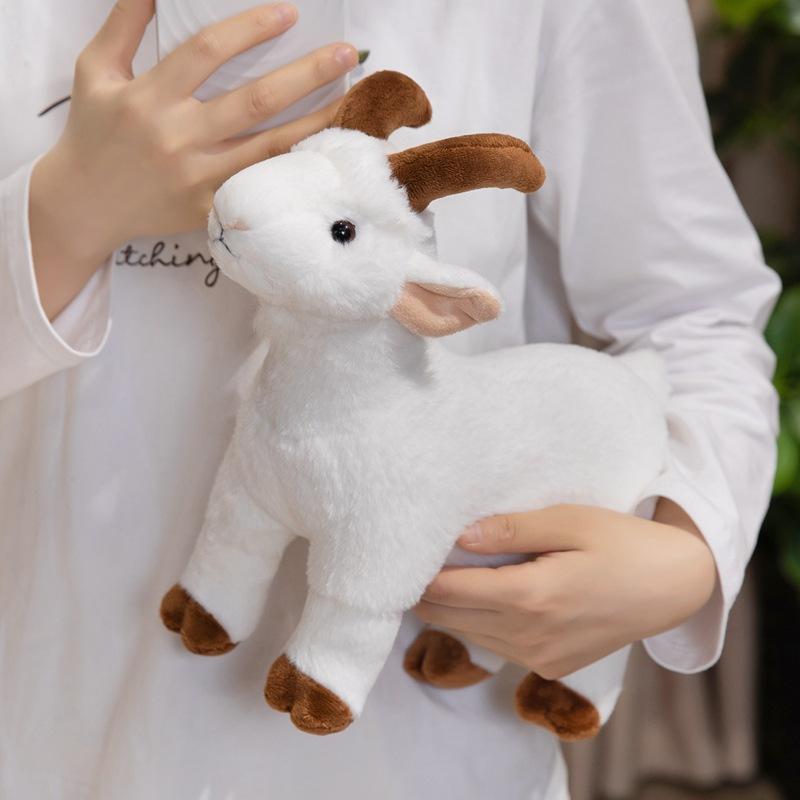 Cartoon Simulation Goat Doll Plush Toy White Little Sheep Doll Children Soothing Rag Doll Birthday Gift