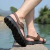 Fashion New Arrival Mens Casual Leather Beach Sandals Man Two Ways To Wear Slippers and Sandals Outdoor Half Flats Comfortable Sandals