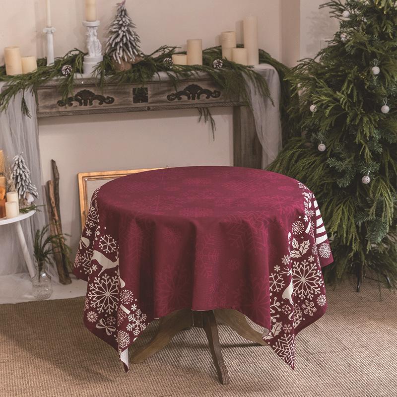 Novoroční dárek Vánoční série Vodotěsný Běžný ubrus na stůl Zesílený Obdélníkový Ubrus na jídelní stůl Ubrus na konferenční stolek