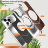 For iPhone 16 Pro Max Magnetic Case Wood + Metal Boardless Phone Back Cover with Ring Kickstand