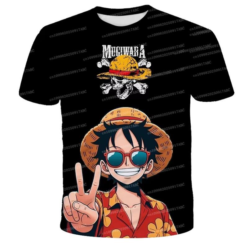 Summer T-shirt men Anime One Piece Luffy T-shirt CosPlay Tshirt Children's clothing Cartoon Top Loose Women Oversized T-shirt
