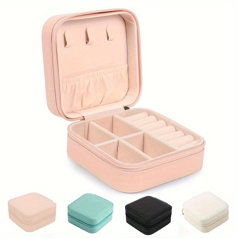 1PC Mini Portable Jewelry Storage Box with PU Leather Desktop Ring Roller Holder Travel Jewelry Box Is Suitable for Earring Rings and Accessories.