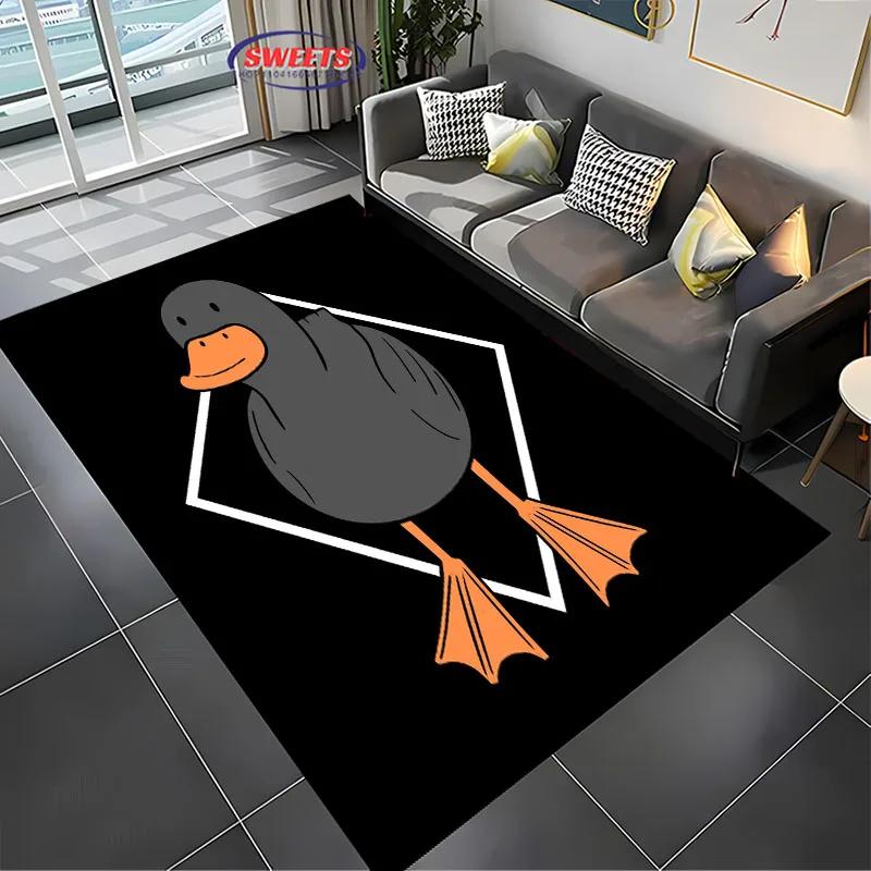 Nová příchozí ! Humorný kachní koberec pro domácí obývací pokoj dětský pokoj, rohožka k pohovce, podlaha do kuchyně, protiskluzový dekorativní koberec, pěkný dárek