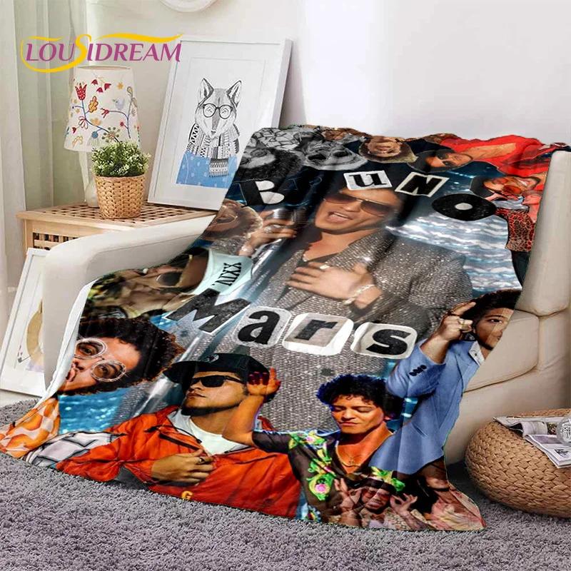 Bruno Mars 3D Sänger Star Weiche Flanelldecke für Betten Schlafzimmer Sofa Picknick, Überwurfdecke zum Zudecken im Freien Freizeit Nickerchen Geschenk