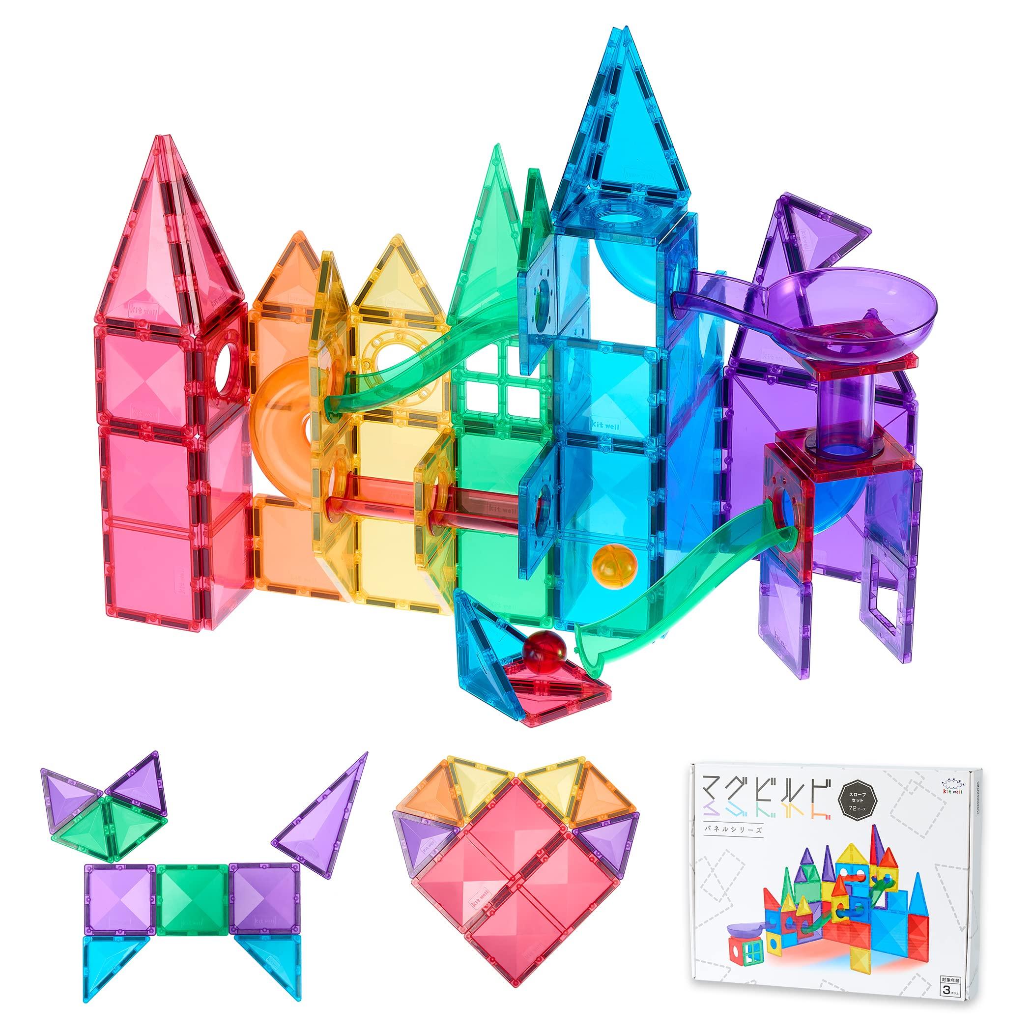 

Kitwell Mag Build Slope Set 72 Pieces Развивающая игрушка Магнитный блок Игрушка Jade Road