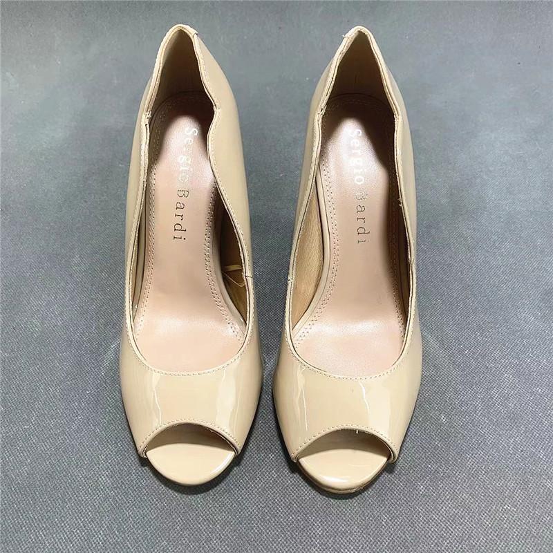 Fashion Women Shoes Orange Beige High Heels Peep Toe Nude Sandals Ladies 2025 White 12cm Fine African Summer Latest Solid Thin Super