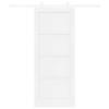 Sliding Door White 83 X 202 Cm Solid Pine Wood
