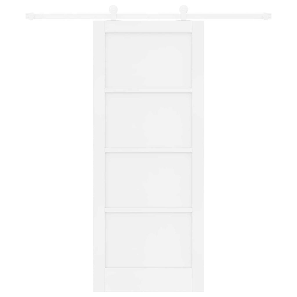 Sliding Door White 83 X 202 Cm Solid Pine Wood