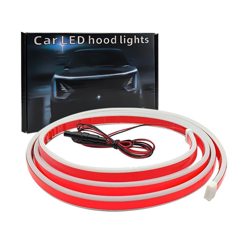 Car Start Scanning Dynamic Through-type Daytime Running Light Middle Grille Modification Universal Led Hood Light Decorative Lig