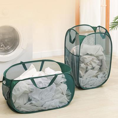 Laundry Basket Folding Dirty Clothes Hamper Clothing Baby Toy Large Capacity Storage Basket Nylon Mesh Washing Clothing Organize