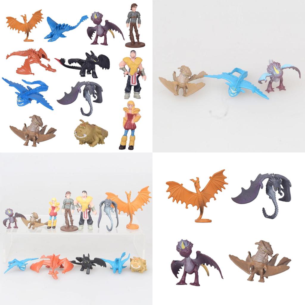 12 Pcs How To Train Your Dragon Action Figures Featuring Hiccup Astrid And Toothless Collection