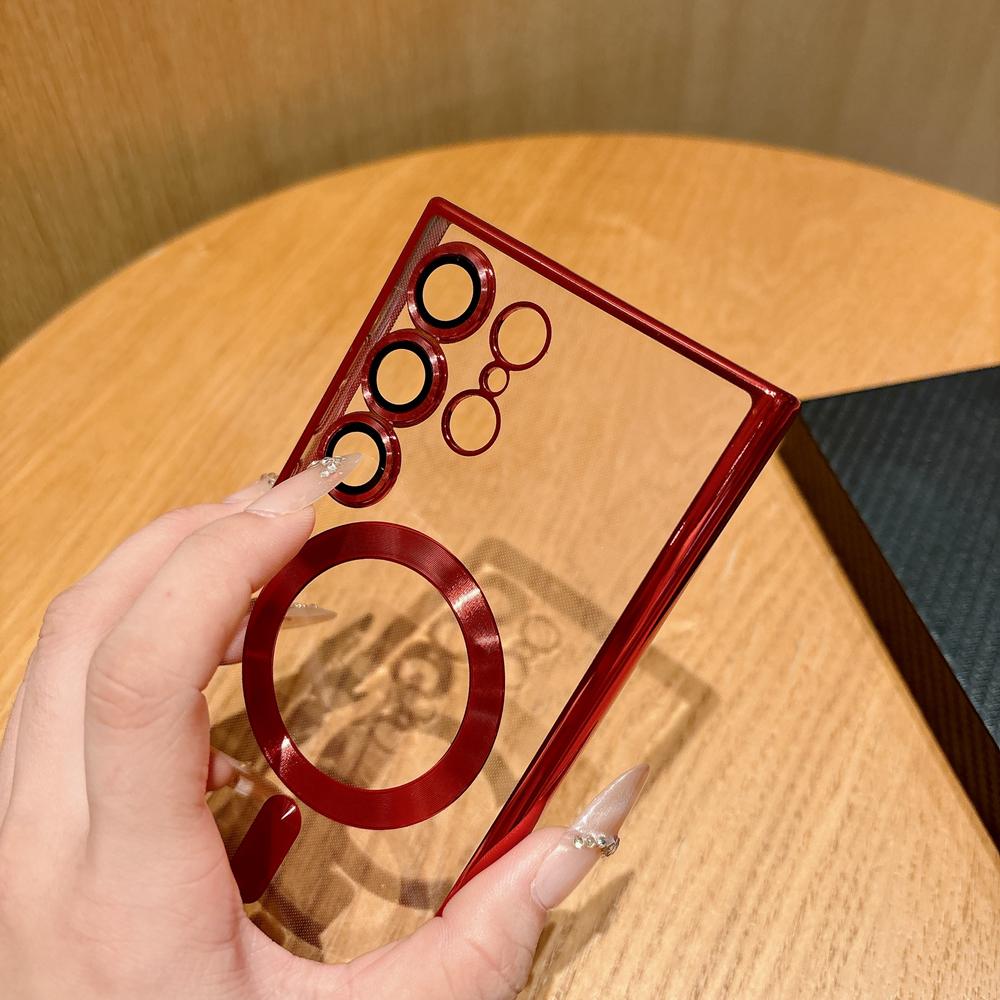 KEYSION Magnetic Plating Transparent Case for MagSafe for Samsung Galaxy S26 Ultra 5G S26+ Shockproof Lens Protector Phone Cover